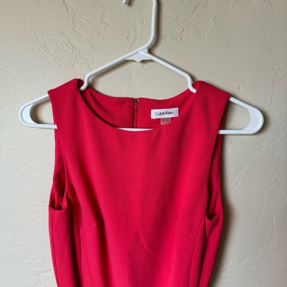 Calvin Klein Pink Belted Scoop Neck Midi Dress - Picture 5 of 13
